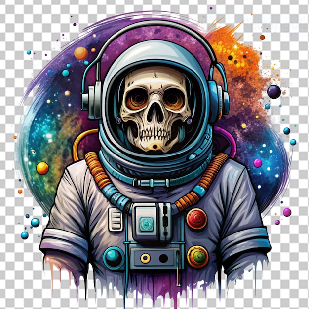 Astronauta de halloween estilo vectorial con sudad en un fondo transparente