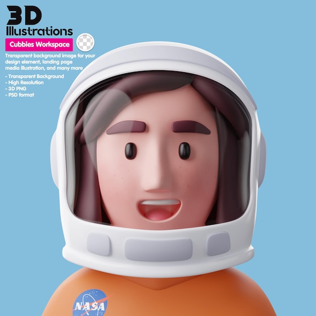 Astronauta meta personas avatar 3d