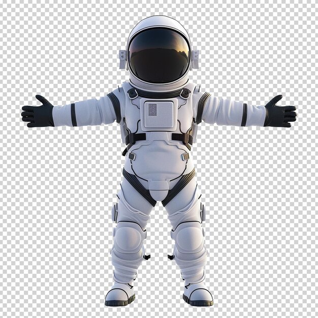 Astronauta psd em fundo transparente isolado renderização 3d