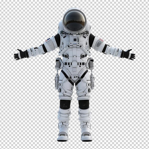 PSD astronauta psd en el fondo transparente aislado renderizado en 3d