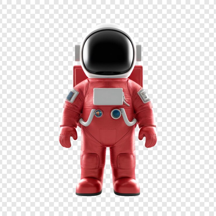 PSD un astronauta rojo con un astronauta en la espalda