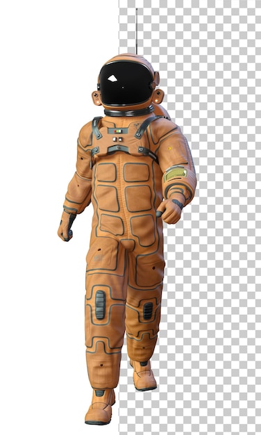 Astronauta su sfondo trasparente rendering 3D
