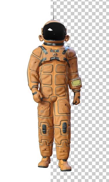 Astronauta su sfondo trasparente rendering 3D