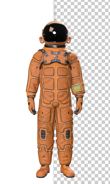Astronauta su sfondo trasparente rendering 3D