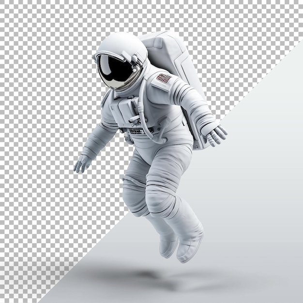 PSD un astronauta con traje blanco y una cruz roja en el pecho.