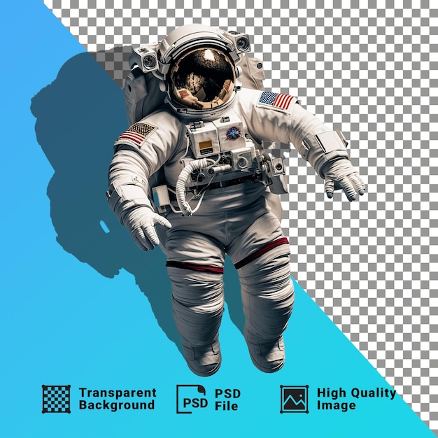 PSD un astronauta en un traje espacial aislado en un fondo transparente png