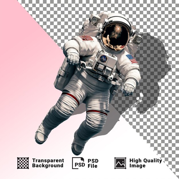 PSD un astronauta en un traje espacial aislado en un fondo transparente png