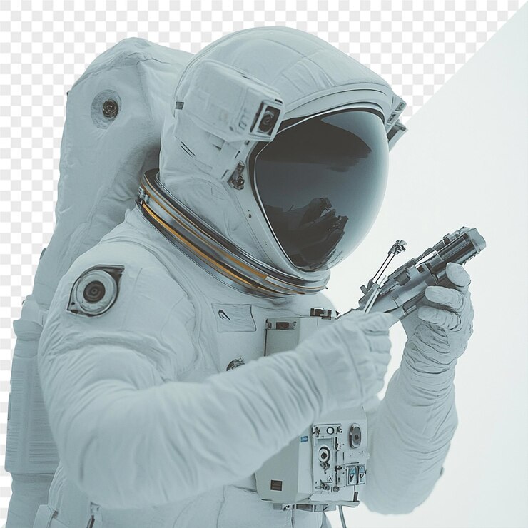PSD un astronauta con un traje espacial y un traje espacial