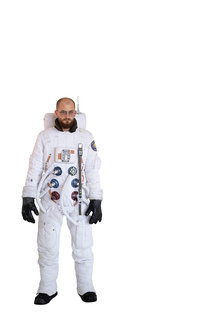 PSD astronauta vistiendo traje espacial
