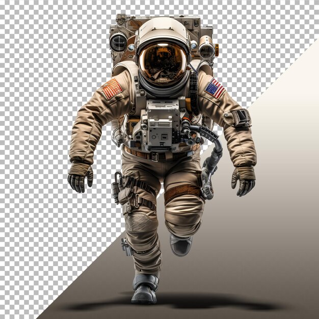 PSD un astronauta está volando en un traje espacial.