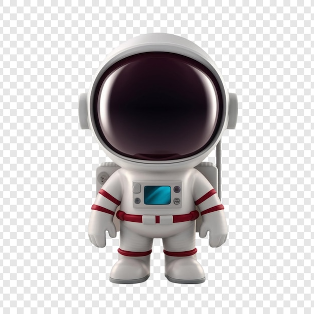 Astronaute 3D isolé sur un fond transparent