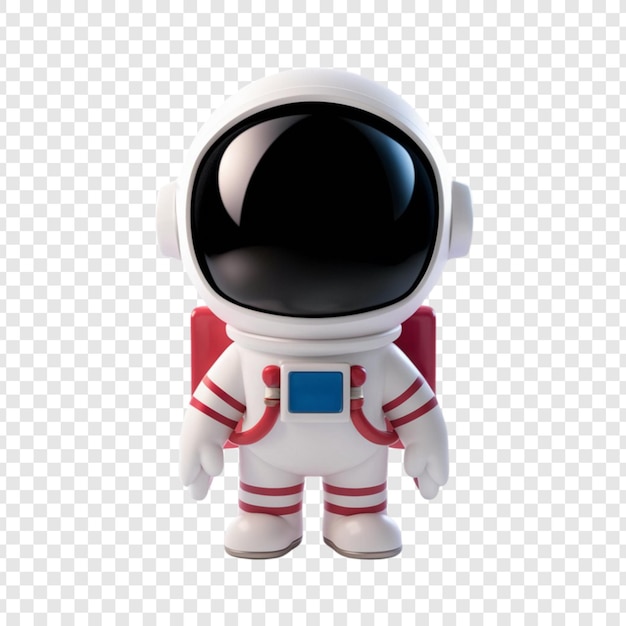 Astronaute 3D isolé sur un fond transparent