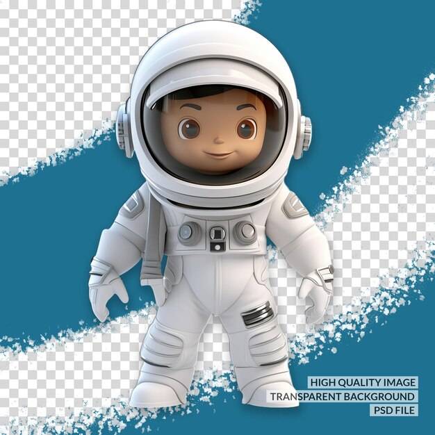 PSD astronaute 3d png clipart fond isolé transparent