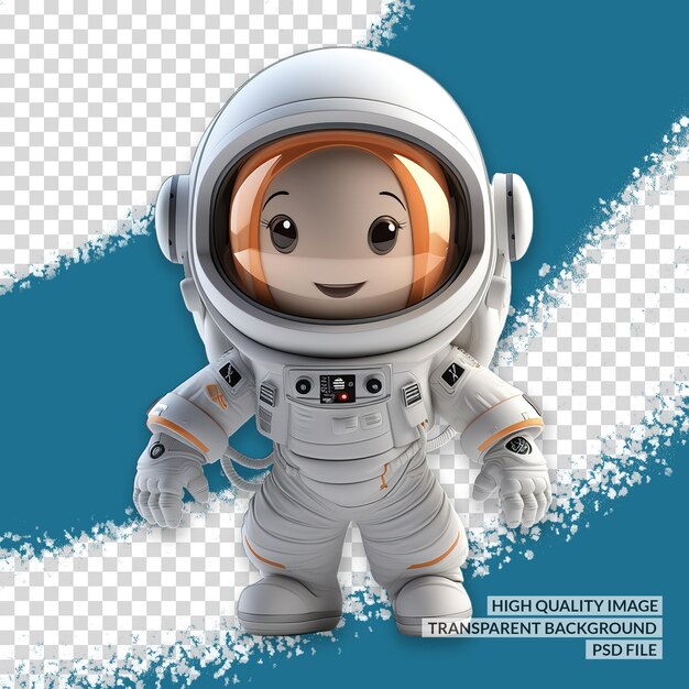 PSD astronaute 3d png clipart fond isolé transparent