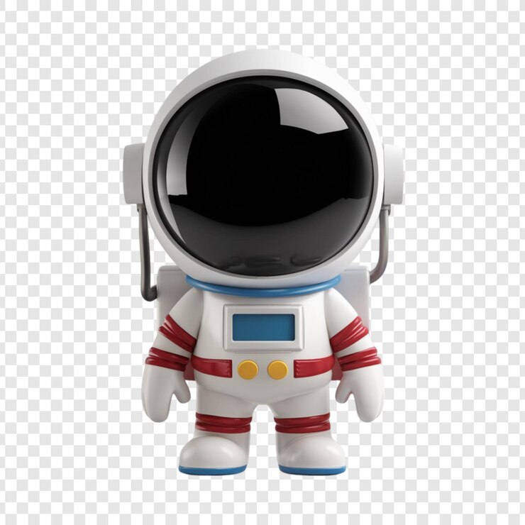PSD un astronaute blanc avec un casque sur la tête et le mot espace en bas