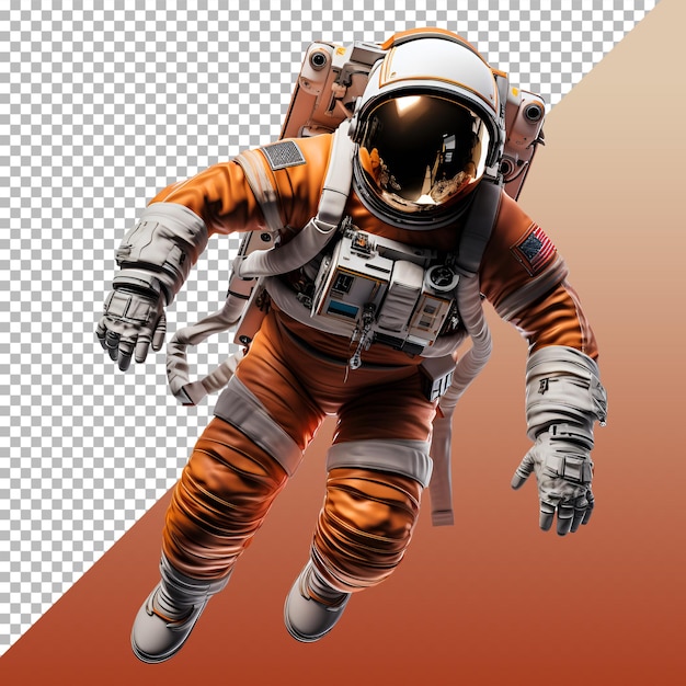 Un astronaute flottant sur un fond transparent PNG