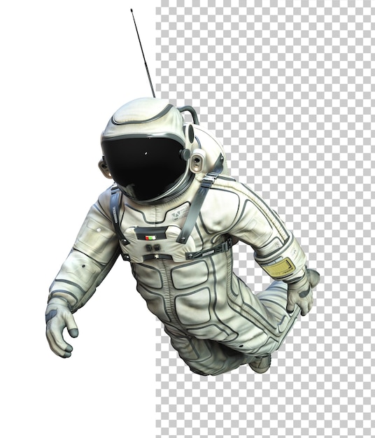 Astronaute sur fond transparent rendu en 3D