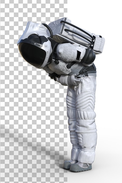 PSD astronaute sur fond transparent rendu en 3d