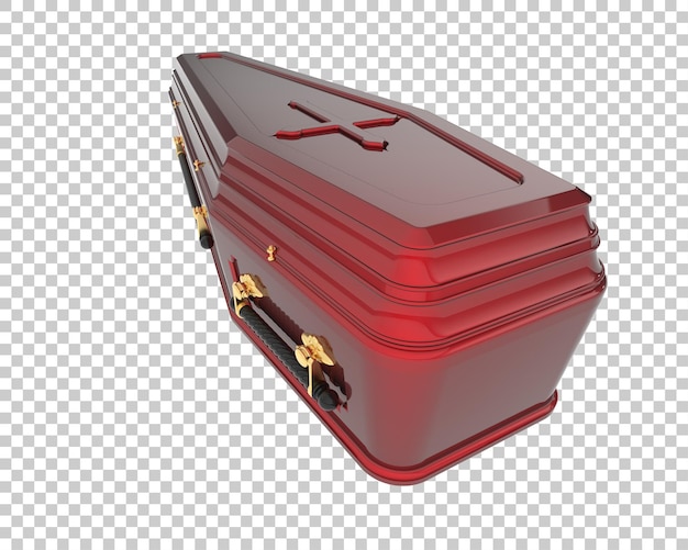 El ataúd aislado en el fondo ilustración de renderización 3D