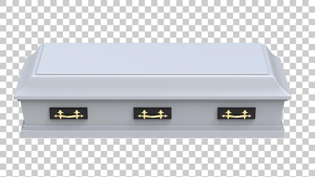 PSD ataúd cerrado sobre fondo transparente ilustración de renderizado 3d