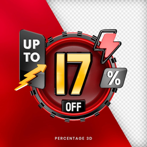 Até 17% de desconto em banner 3d isolado psd premium