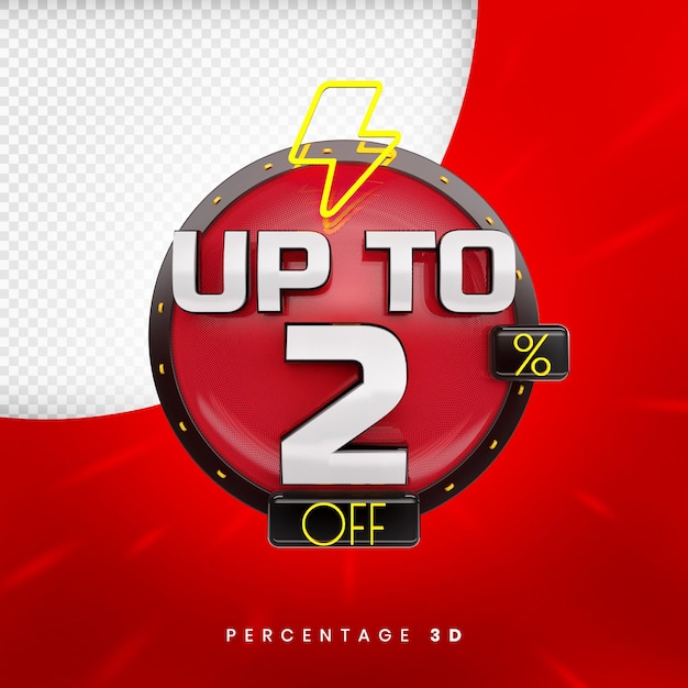 Até 2% de desconto em banner 3d premium psd