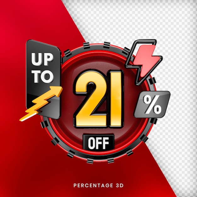 Até 21% de desconto em banner 3d isolado em psd premium