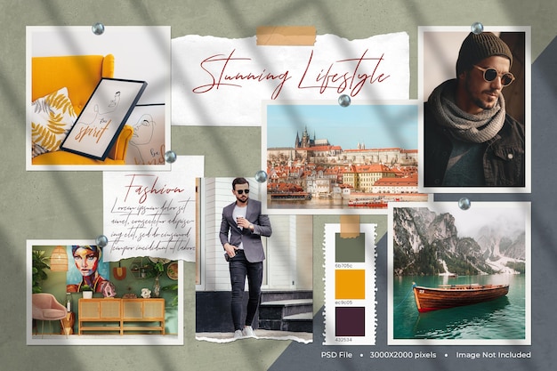 Atemberaubendes Lifestyle-Moodboard