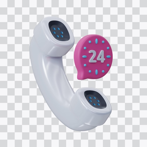 Atención al cliente 24 horas icono 3d