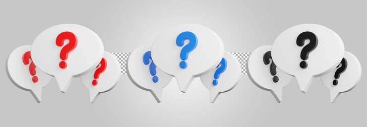 PSD atención al cliente con signo de interrogación aislado sobre fondo transparente 3d render