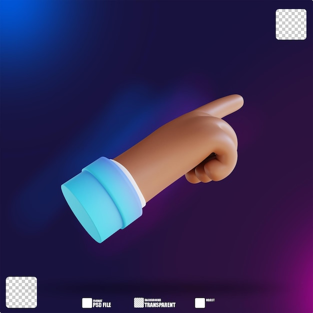 Atención de gesto de mano de ilustración 3D 7
