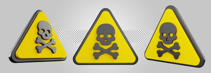 PSD atención señal de precaución sobre fondo transparente 3d render