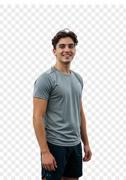 Un athlète souriant en vêtements d'entraînement