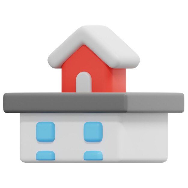 ático 3d render icono ilustración