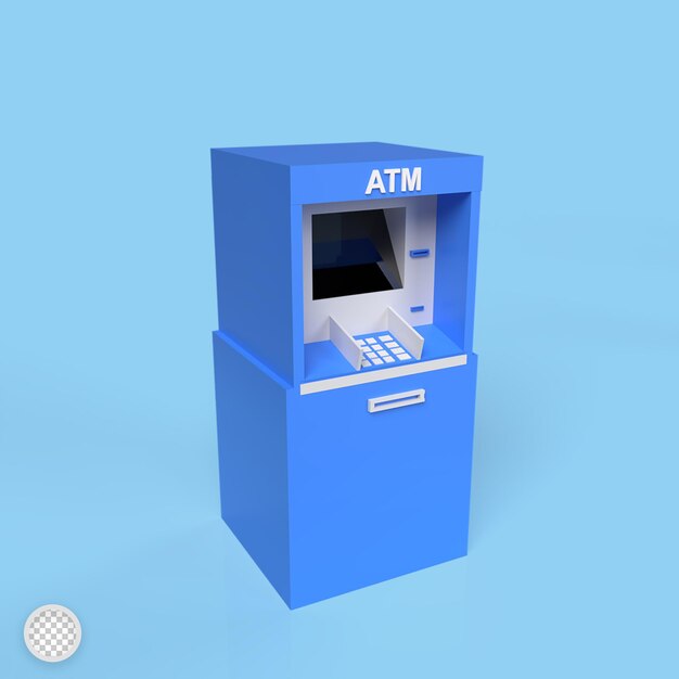 ATM-Maschine 3D-Render-Illustration