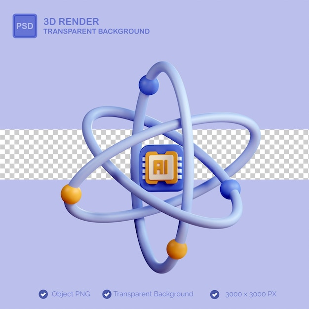 Atom 3D-Illustration