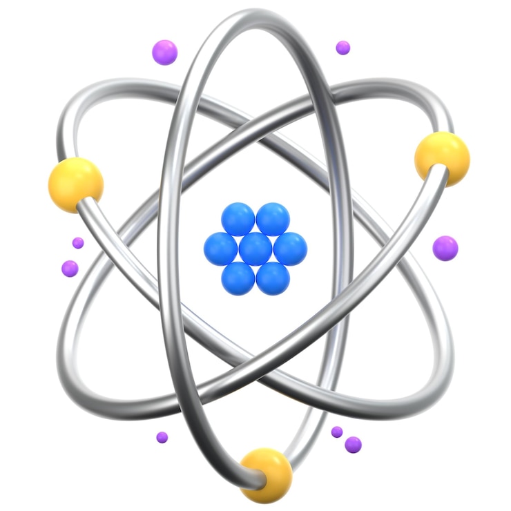 PSD atom-science 3d-symbol-illustration mit niedrigem poly-stil