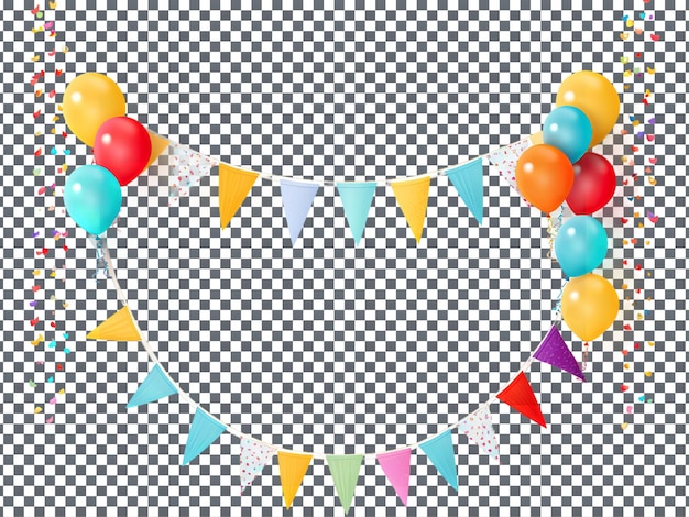 Atractiva coroa de aniversário isolada em fundo transparente
