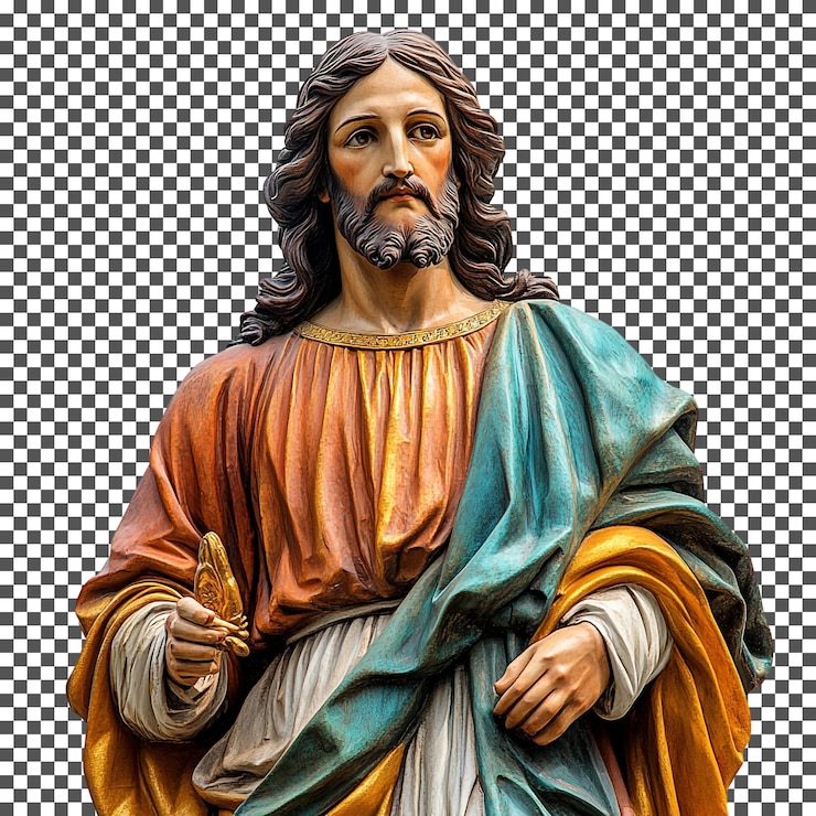 PSD atractivo cristo el salvador navidad aislada en un fondo transparente