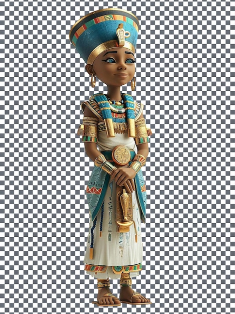 PSD atractivo egípcio ra sacerdote personagem isolado em fundo transparente