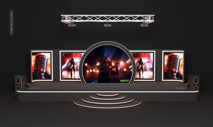 Atril multipantalla para evento