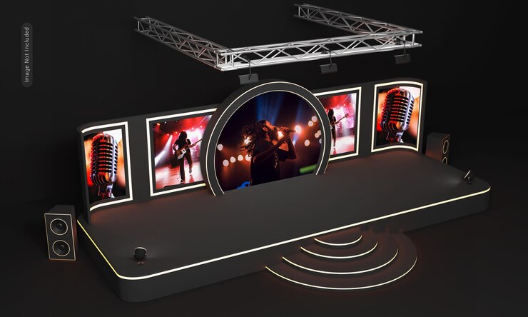 Atril multipantalla para evento