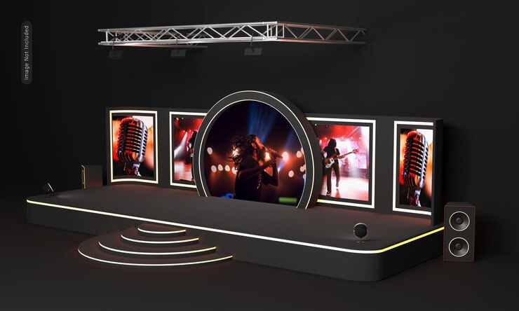 Atril multipantalla para evento
