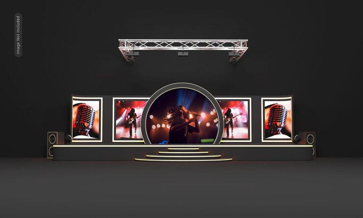 Atril multipantalla para evento