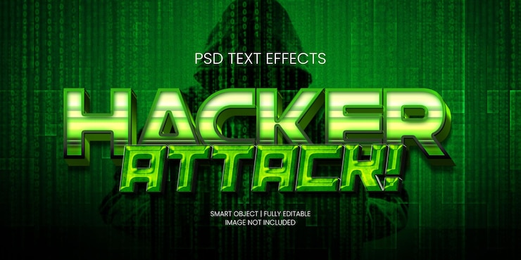 PSD attacco hacker! effetto testo