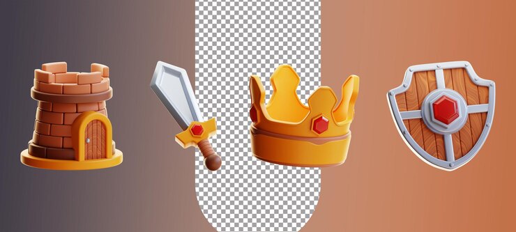 PSD attività di gioco di cartoni animati 3d