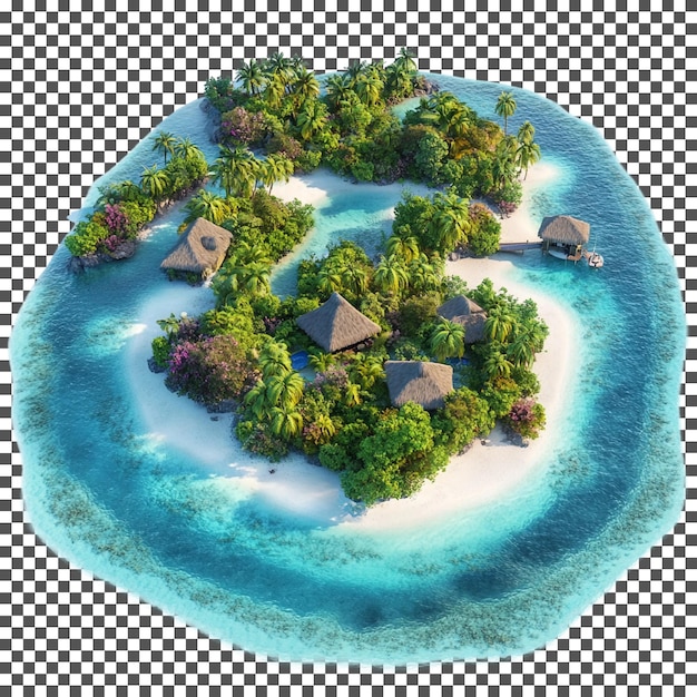 L'attractive Bora Bora, en Polynésie française, isolée sur un fond transparent