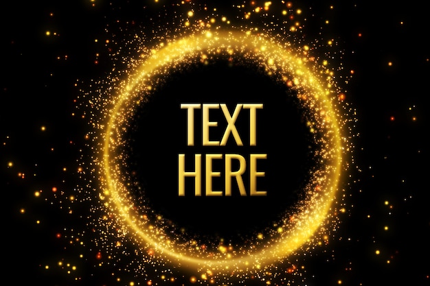 Attrappe, Lehrmodell, Simulation. Goldener runder Rahmen für Ihren Text. Gold glänzt.