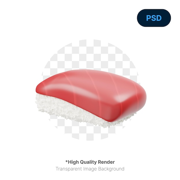Atún Nigiri Sushi Icono 3D Premium PSD