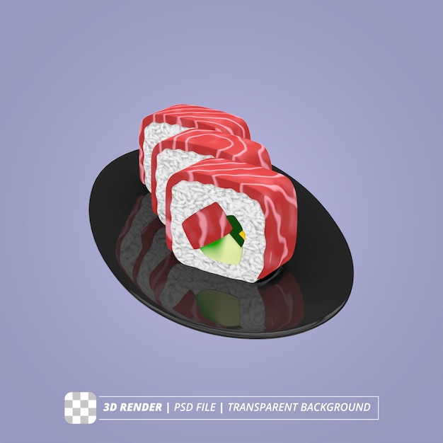 ATÚN SUSHI 3D RENDER IMÁGENES AISLADAS